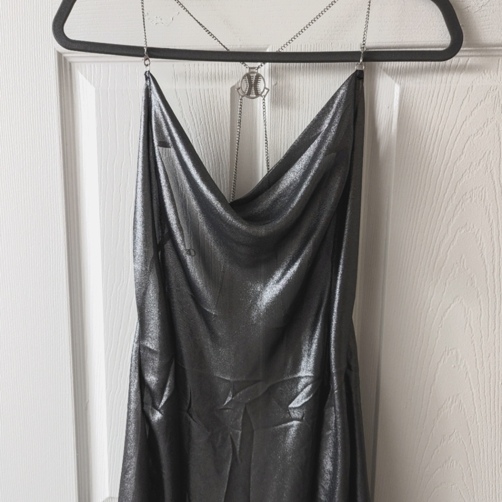 Savage X Fenty Metallic Grey/Silver Slip